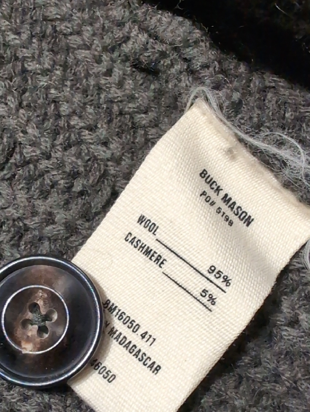 Buck Mason Herdsman Olive Ribbed Knit Cardigan Large - Picture 4 of 8